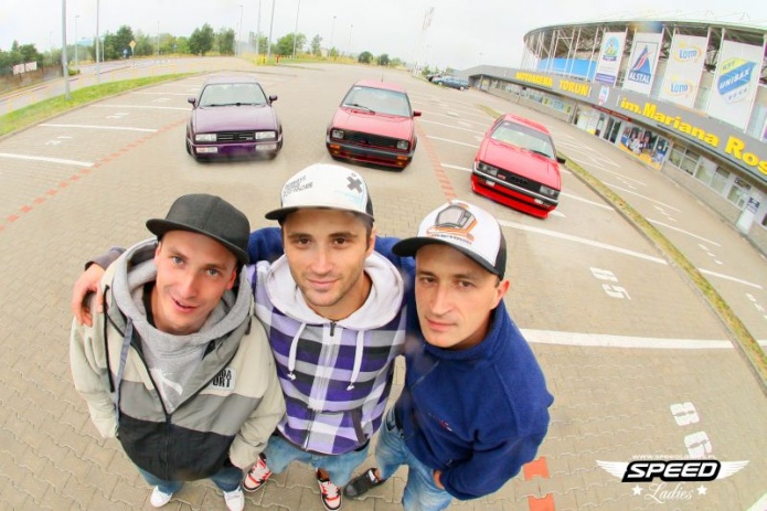Od lewej: Wisław Magoń (VW Corrado), Marcin Bolewicki (VW Jetta), Tomek Bolewicki (Audi Coupe)